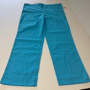 OPP SCRUBS PANTS UNISEX Turquoise Blue Workwear Professionals Drawstring Size S